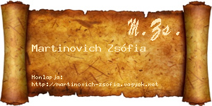 Martinovich Zsófia névjegykártya