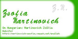 zsofia martinovich business card